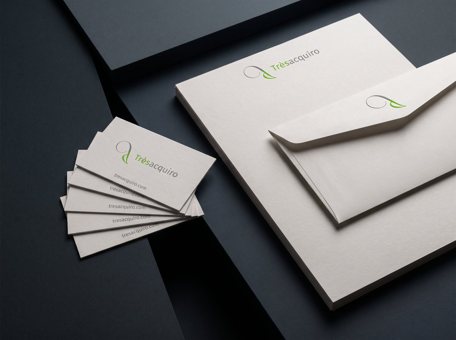 Business cards, letterhead and envelope